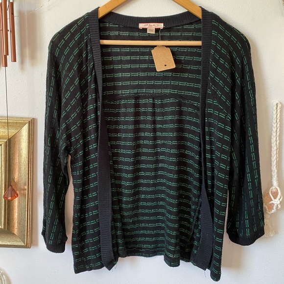 Black and emerald stretchy cardi - Picture 4 of 5